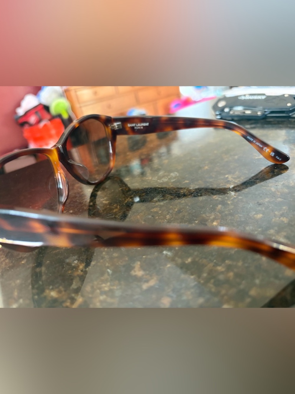 YSL Tortoiseshell Cat Eye Sunglasses - Brown - Picture 6 of 7